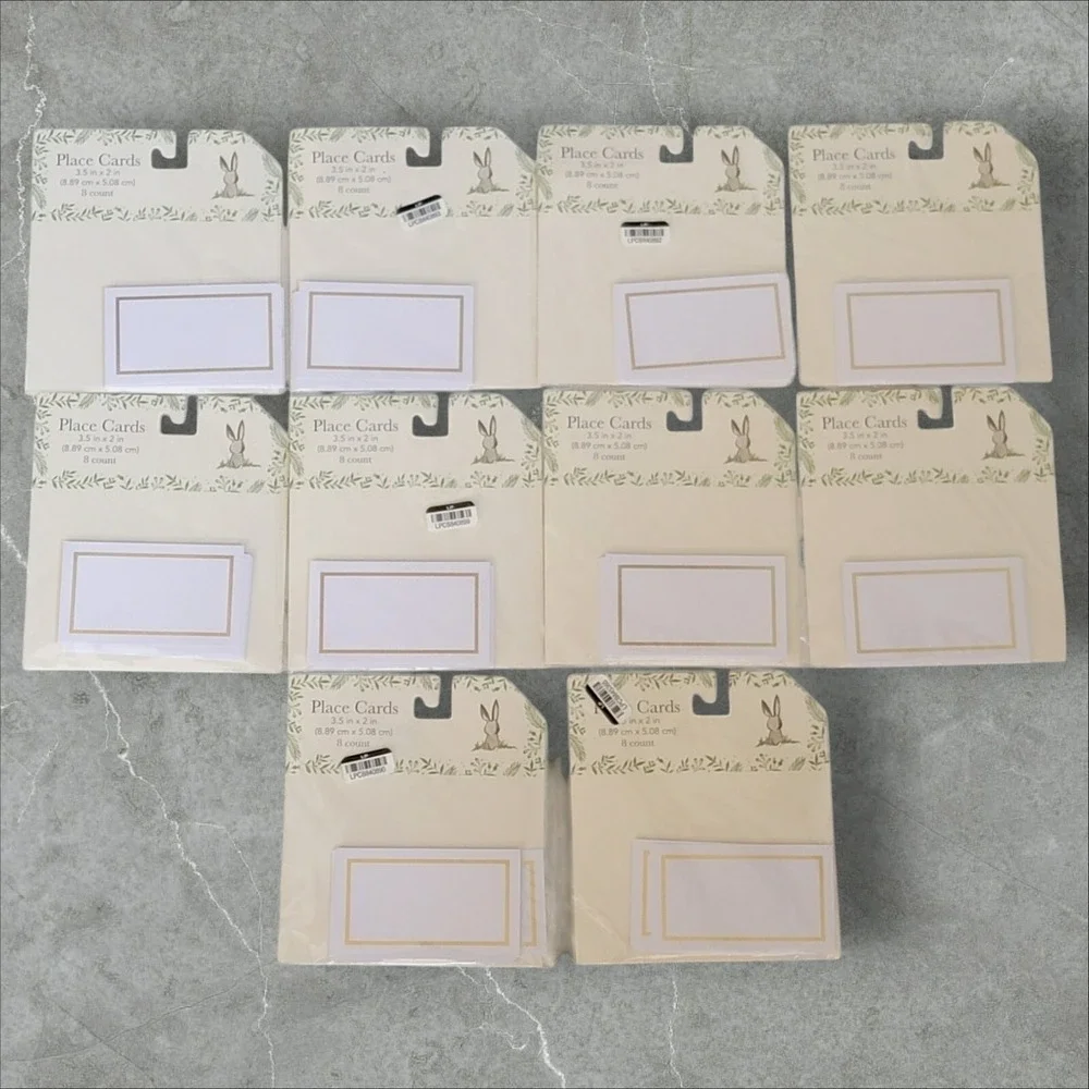 White Gold Foil Flat Place Cards 80 Pc Lot Wedding Formal Event Name Table